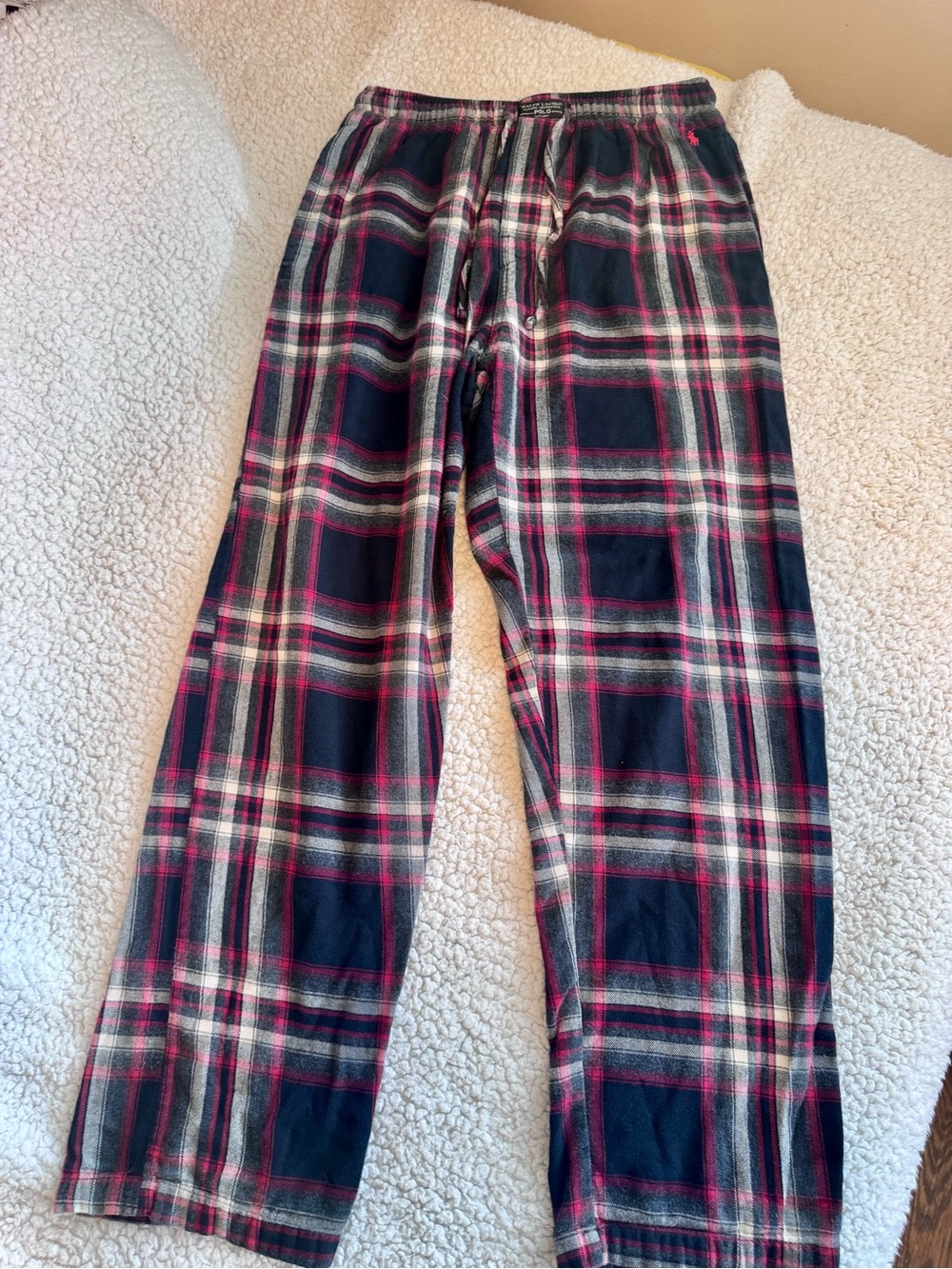 Ralph Lauren Plaid Flannel Pants in Navy, Red, Gray